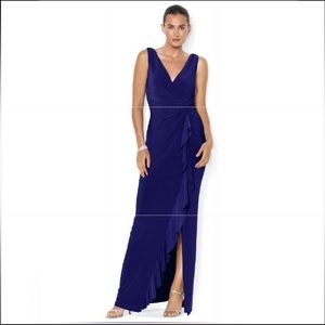 NWT! Lauren Ralph Lauren Sleeveless Draped Gown
